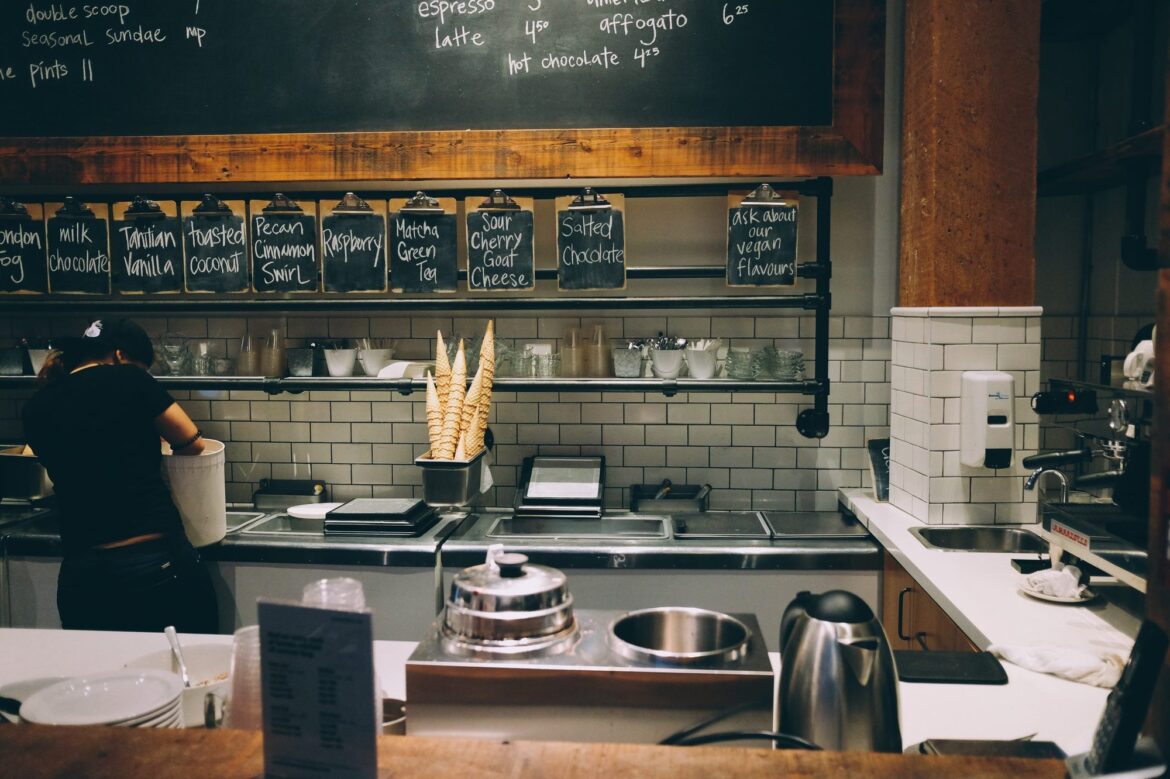 Restaurant kitchen during service